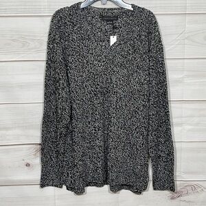 NWT Black & Grey Marled Sanctuary Long Sleeve Sweater Size Large
